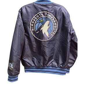 Ultra Game Minnesota Timberwolves Bomber Jacket Navy NBA Official Licensed Men M